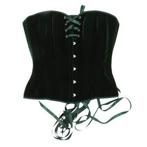Timeless Trends 30M OverBust Corset Hourglass Silhouette Green Velvet Lace Up